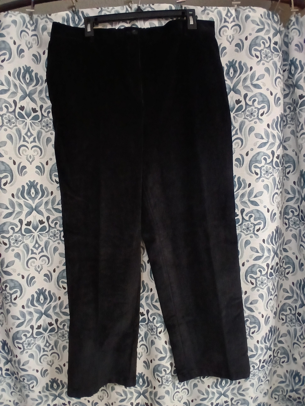 L.L. Bean Black Straight-Leg Corduroy Pants